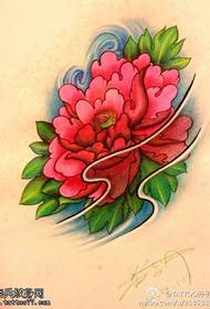 Kleurrijke nationale bloem pioen tattoo manuscript foto