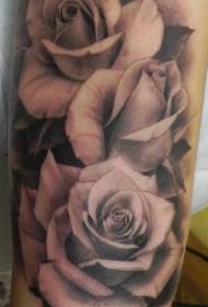 Trois modèles de tatouage rose gris noir