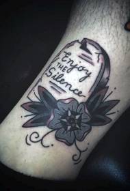 Been brong Grafsteen Lettering Tattoo Bild