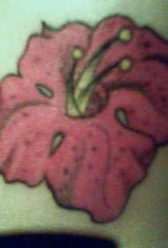 Modèle de tatouage d'hibiscus de couleur épaule