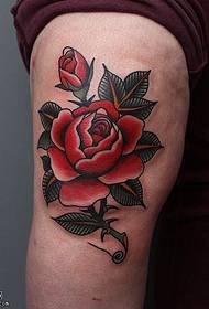 a thorny rose tattoo on the knee