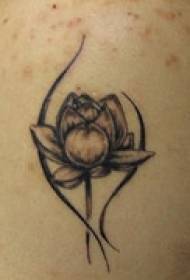 Elegant svart lotus tatueringsmönster