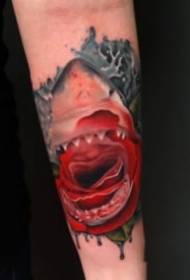 9 enengqondo 3D isitayela rose izimbali tattoo