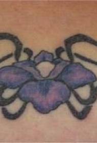 Fialová orchidej s černými révy tetování