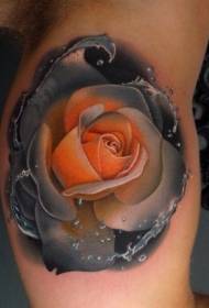 Stor arm vacker realistisk stil rose tatuering mönster