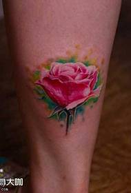 Leg rose tattoo pattern