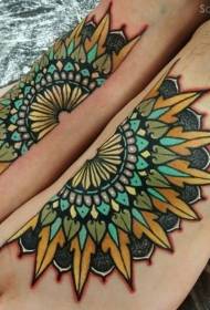 Colore del collo del piede nuovo stile tradizionale colore grande tatuaggio tatuaggio