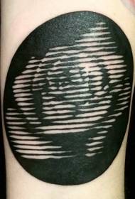 Arm black garland large round rose tattoo pattern