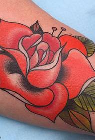 Calf rose tattoo pattern