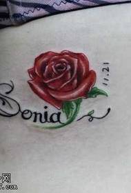 Beenkleur roos tatoeëring patroon