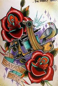 Immagine consigliata per il modello di manoscritto del tatuaggio del tatuaggio della rosa della macchina personalizzata