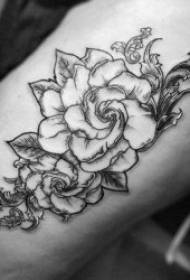 Gardenia tatoo, santi bon ak kolore modèl tatoo gardenya