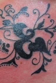 Hjärtaformad blomma vinstock svart tatuering mönster