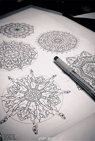 Brahma tattoo line art pattern