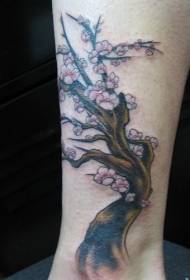 Immagine molto bella del tatuaggio del ciliegio nelle gambe