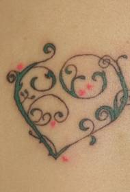 Achterkant kleur liefde wijnstok tattoo patroon