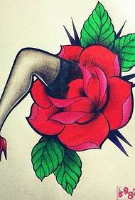 गुलाब में हाई हील टैटू पांडुलिपि चित्र