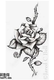 Iphethini yemibhalo emnyama emnyama ye-rose grey tattoo