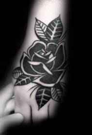 Black rose tattoo pattern dark color rose tattoo pattern
