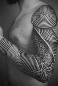 意大利紋身藝術家Effedots多刺的圖騰藝術紋身工作模式