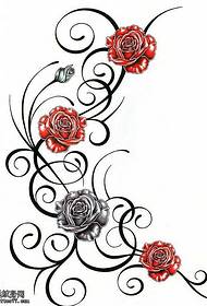 Modello di tatuaggio rosa manoscritto