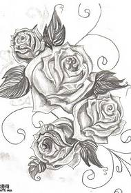 Motif de tatouage rose gris noir manuscrit