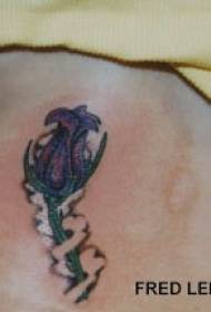 Rosa negra con patrón de tatuaxe de fume