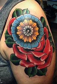 Shoulder Rose Van Gogh Tattoo Patroon