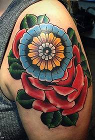 Modello di tatuaggio spalla Rose Van Gogh
