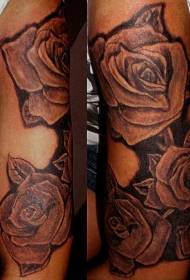 un mazzo di tatuaggi di rose nere