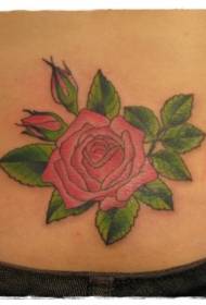 Semplice foto piccola con tatuaggio rosa rosa in vita