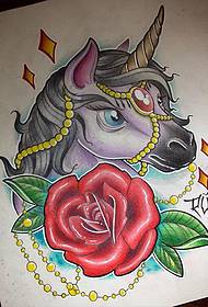 Chikoro unicorn rose tattoo manyore