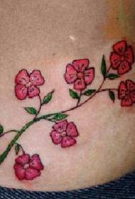 Moteriškos juosmens spalvos sakura gėlių tatuiruočių nuotraukos