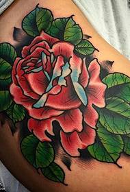 Сідниці, шипи, візерунок татуювання троянди