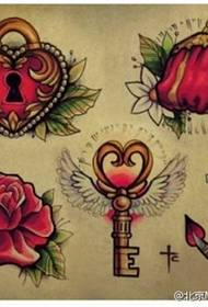 Rengê rengîn Rêzika kelûpelê anchor tattoo-ê ya rengîn