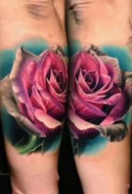 14 skupín krásnych európskych a amerických realistických farebných ružových tetovaní