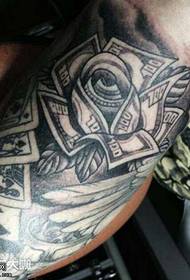 Modello di tatuaggio rosa dollaro gamba