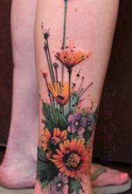 modeli i tatuazhit të lulediellit skicë tatuazhesh shumë ngjyrosje modeli tatuazh i lulediellit