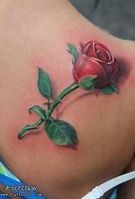 Modèle de tatouage d'épaule rose rouge