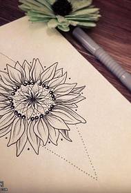 Modello tatuaggio fiore manoscritto