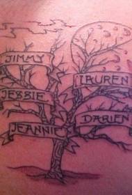 Modello di tatuaggio spalla semplice linea albero morto