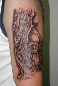 Blogo demono negyvo medžio tatuiruotės modelis