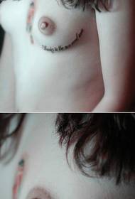 Let the boy spurt the girl's chest letter tattoo pattern