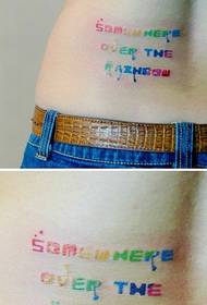 Cintura da menina bonito padrão de tatuagem carta colorida