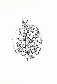 Picculu manuale di tatuaggi di tatuaggi di fiore di linea fresca