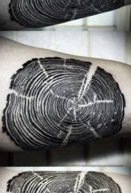 Pola tato cincin tahunan pohon hitam