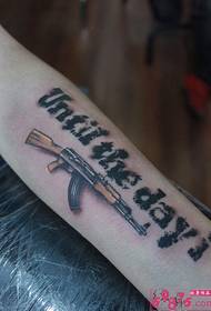 CF pisztoly levél tetoválás kép