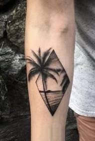 Tatuagem de árvore: 9 simples pequenas árvores de preto e cinza tatuagem obras