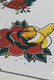Manuscrito del patrón de tatuaje de plátano