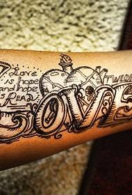 Léift Love Text Tattoo